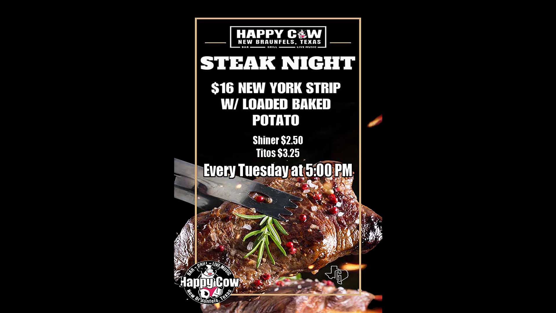 Happy Cow Steak Night